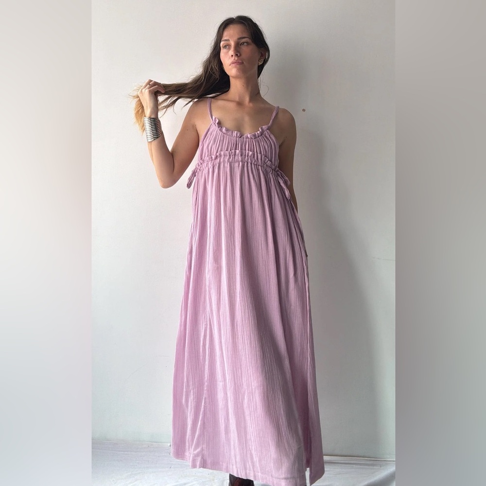 Free People NWT C'est Bon Midi Dress Women's Medium Lavender Gauze Beach Flowy